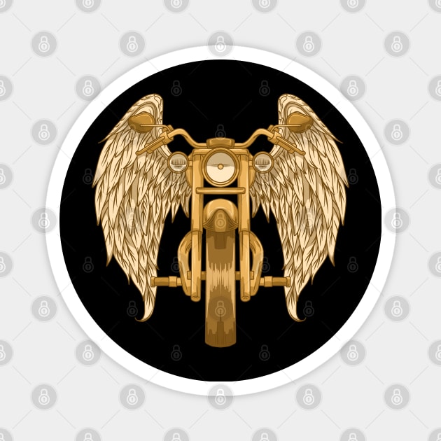 motorcycle with angel wings Magnet by Markus Schnabel